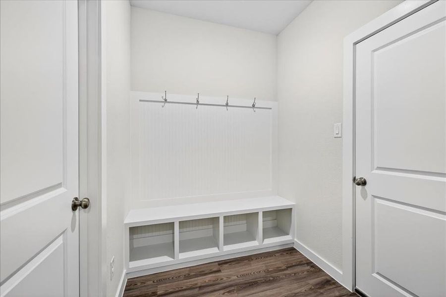 Mudroom featuring luxury vinyl flooring Mudroom featuring luxury vinyl flooring