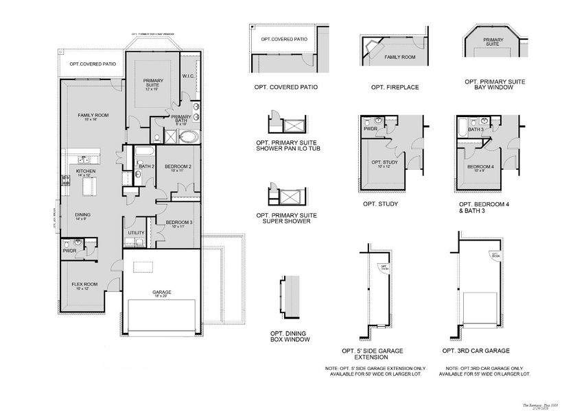 2D floor plan layout for the The Ravenna by Legend Homes in Swenson Heights, Seguin, TX (Image 3). 2D floor plan layout for the The Ravenna by Legend Homes in Swenson Heights, Seguin, TX (Image 3).