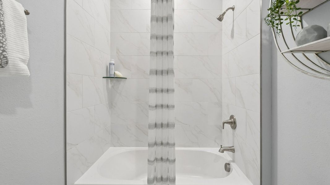 Secondary Bathroom in the Marigold Floor Plan at Haven at Diamond Springs