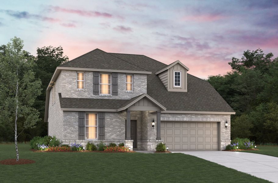 Representative exterior photo of a completed home built from the Cascade by Beazer Homes in Lake Pointe, Little Elm, TX (Image 17).