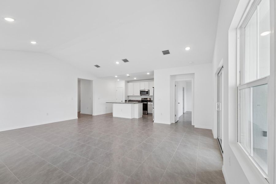 Kitchen, Dining Area & Great Room