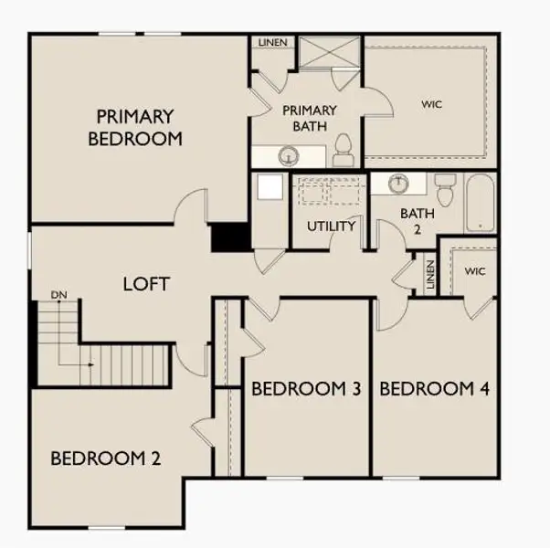 2D floor plan layout of this home in Sunterra Lakes, Brookshire, TX (Image 4).