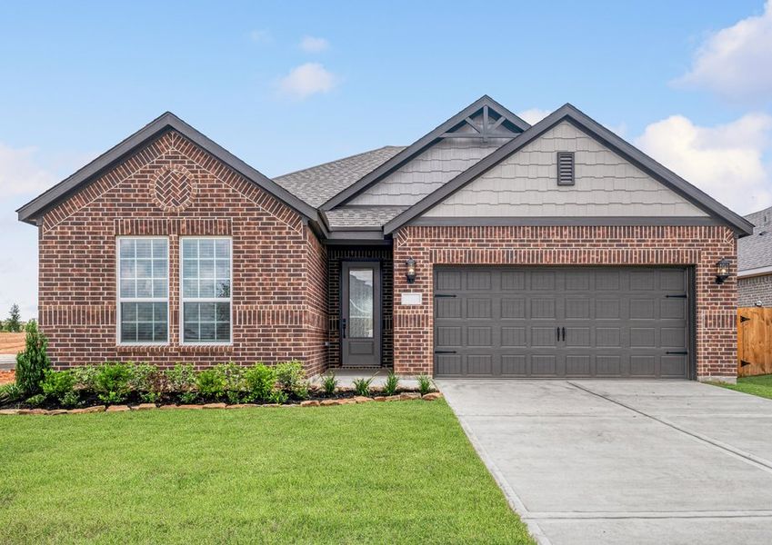 The Ranch floor plan with front yard landscaping