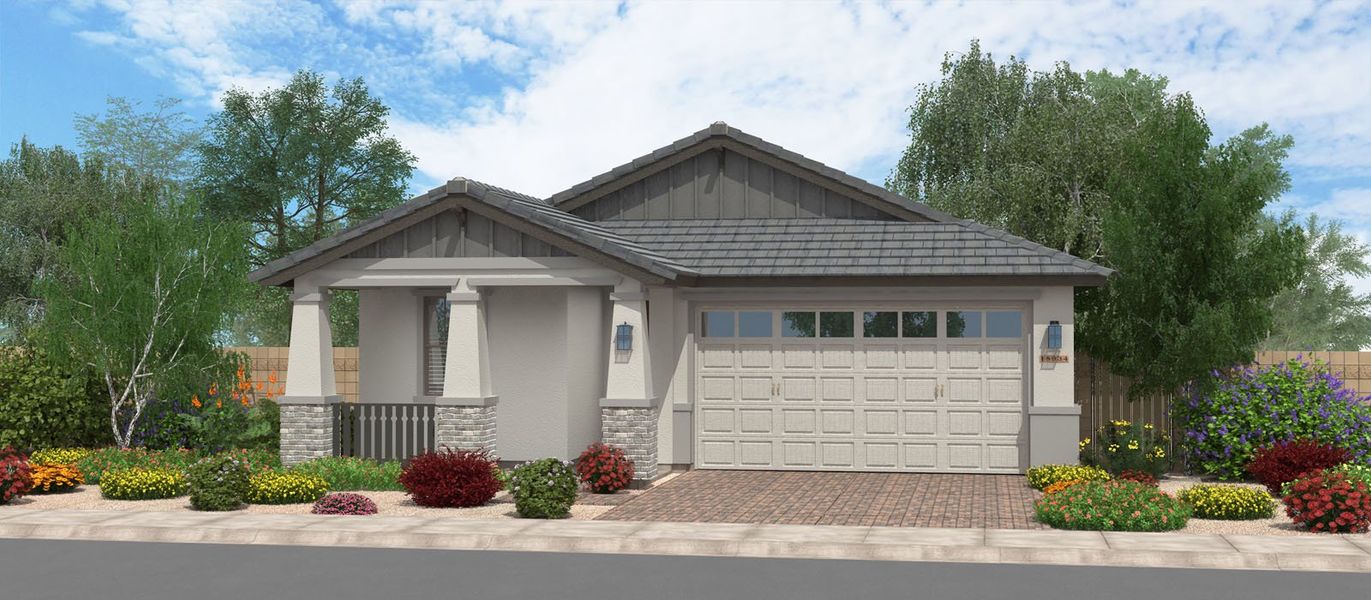 Representative exterior photo of a completed home built from the Bennett by Fulton Homes in Calistoga at Enclave, Litchfield Park, AZ (Image 1). Representative exterior photo of a completed home built from the Bennett by Fulton Homes in Calistoga at Enclave, Litchfield Park, AZ (Image 1).