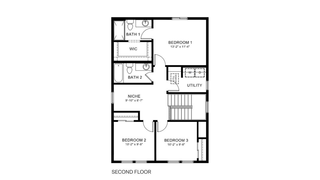 2D floor plan layout for the Starling by D.R. Horton in The Ridge at Lorson Ranch, Colorado Springs, CO (Image 4). 2D floor plan layout for the Starling by D.R. Horton in The Ridge at Lorson Ranch, Colorado Springs, CO (Image 4).