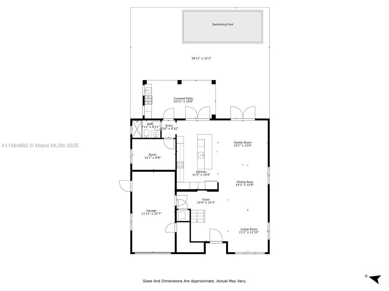 2D floor plan layout of this home in , Coral Gables, FL (Image 3).