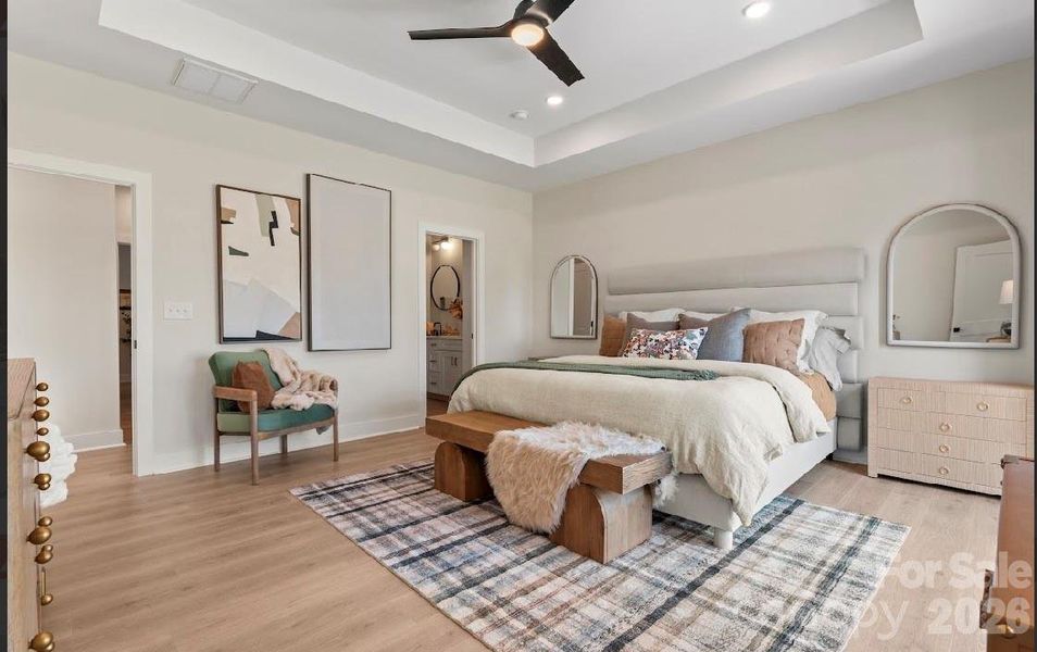 Primary Bedroom with Tray Ceilings