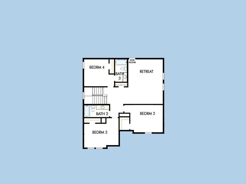 2D floor plan layout for the The Holly by David Weekley Homes in Austin Point, Richmond, TX (Image 5). 2D floor plan layout for the The Holly by David Weekley Homes in Austin Point, Richmond, TX (Image 5).