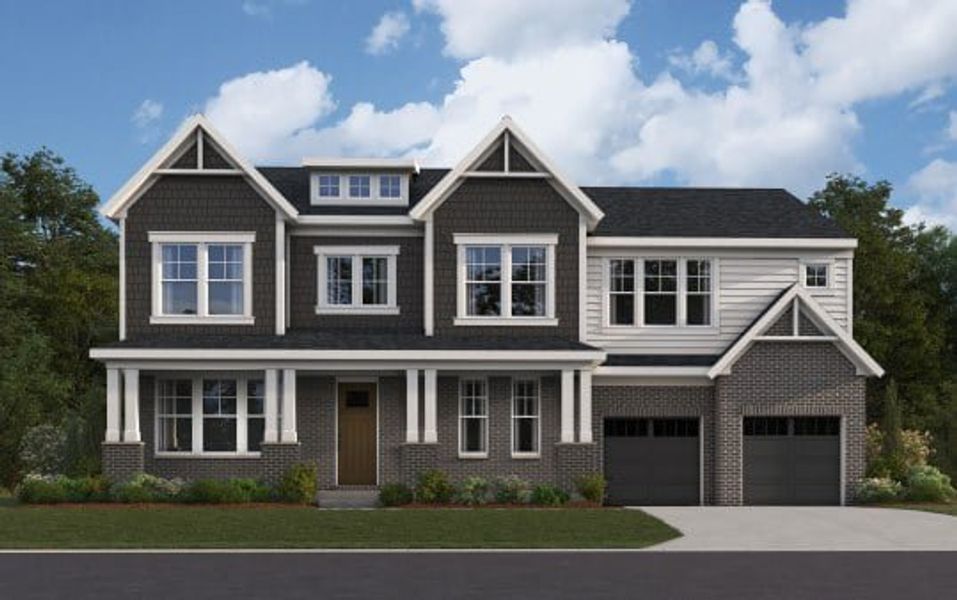 Representative exterior photo of a completed home built from the Beckett by Fischer Homes in Twin Lakes, Hoschton, GA (Image 11).
