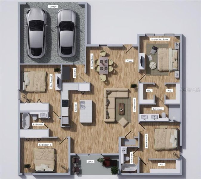 2D floor plan layout of this home in , North Port, FL (Image 5).