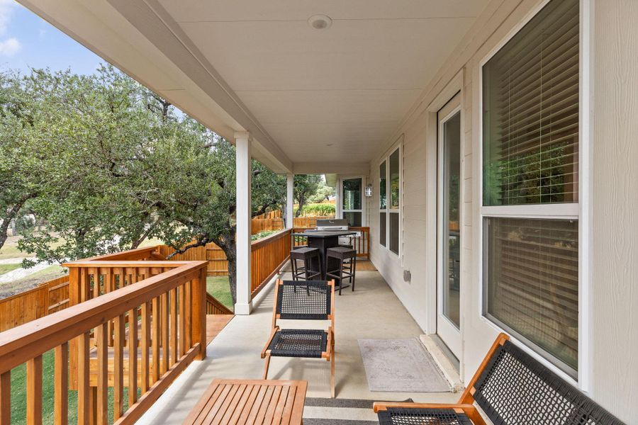 Exterior details and patio area of a home in Parkside on the River, Georgetown (Image 28).