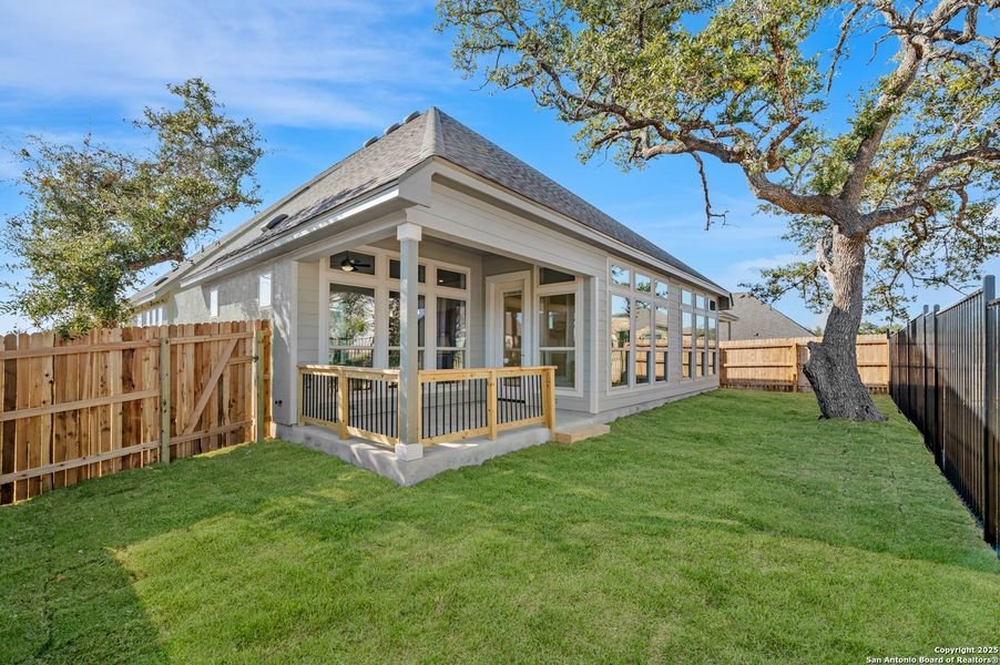 Exterior details and patio area of a home in Ventana, Bulverde (Image 18).