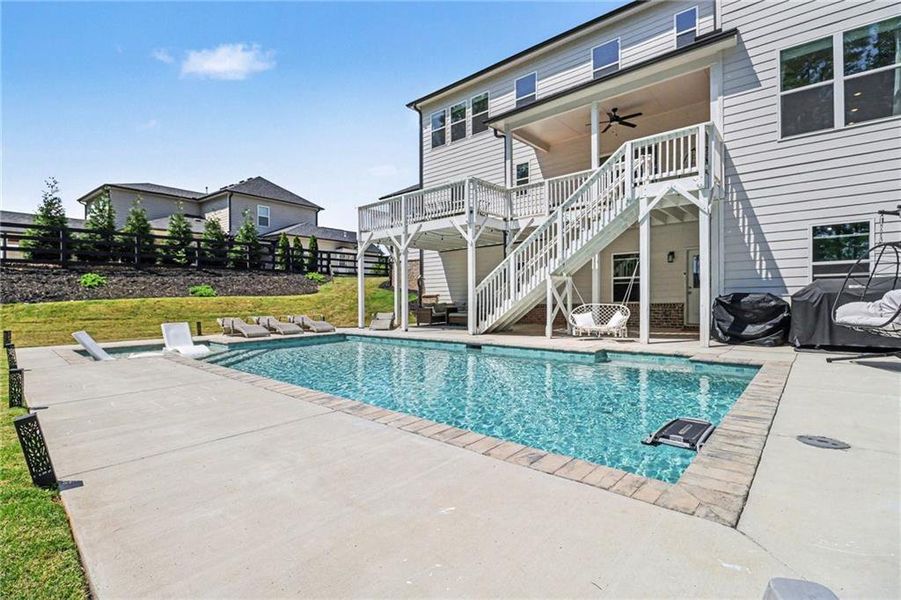 Exterior details and patio area of a home in Carmichael Farms, Canton (Image 3).