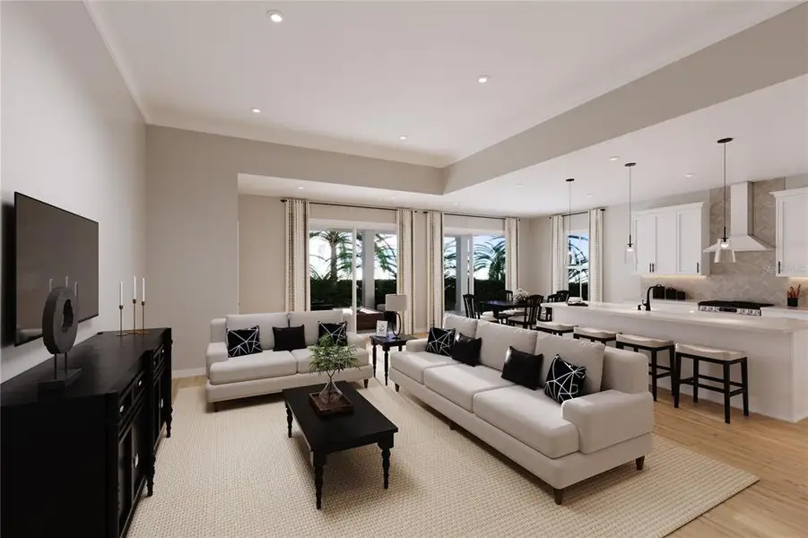 Furnished interior view inside a new home in Lake Mattie Preserve, Auburndale (Image 3). Furnished interior view inside a new home in Lake Mattie Preserve, Auburndale (Image 3).