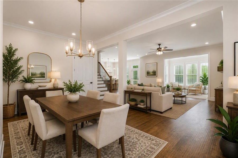 Furnished interior view inside a new home in Waterhaven, Cumming (Image 11).