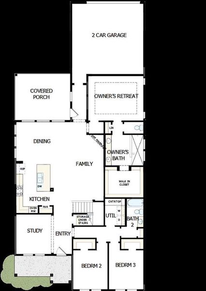 2D floor plan layout of this home in Talia – Garden Series, Mesquite, TX (Image 3).
