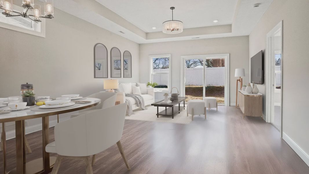 Representative furnished interior of a home built from the Rockaway by Epcon Communities in The Courtyards at Oak Grove, Durham (Image 10).