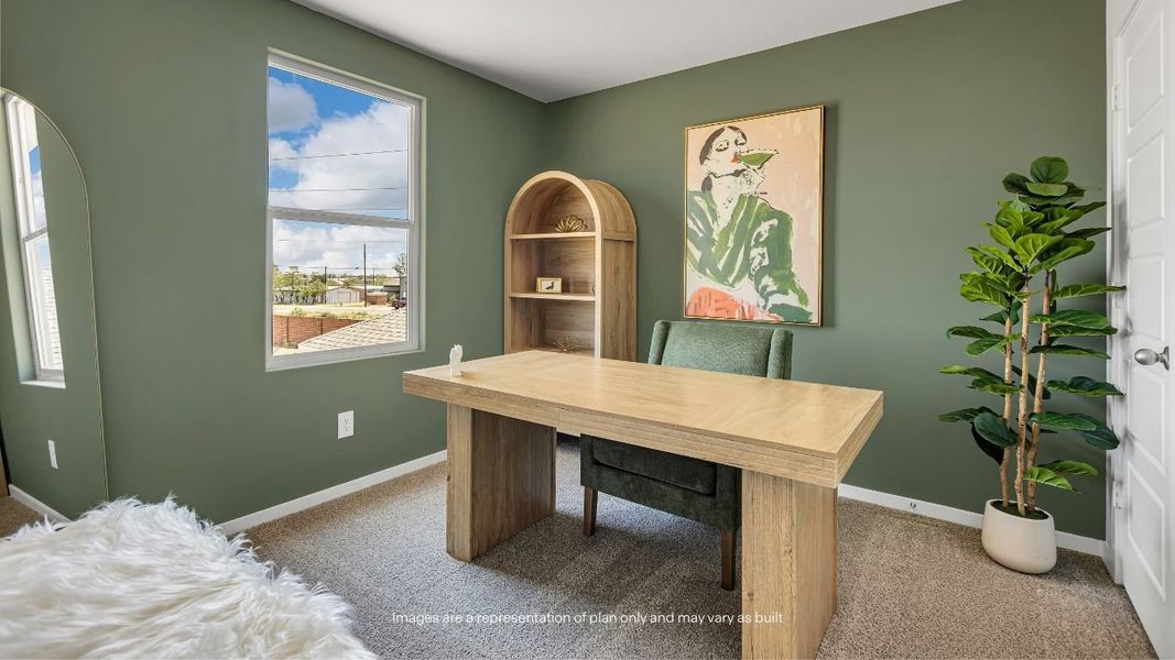 Representative furnished interior of a home built from the Fallow by D.R. Horton in Deer Meadows, Odessa (Image 12).