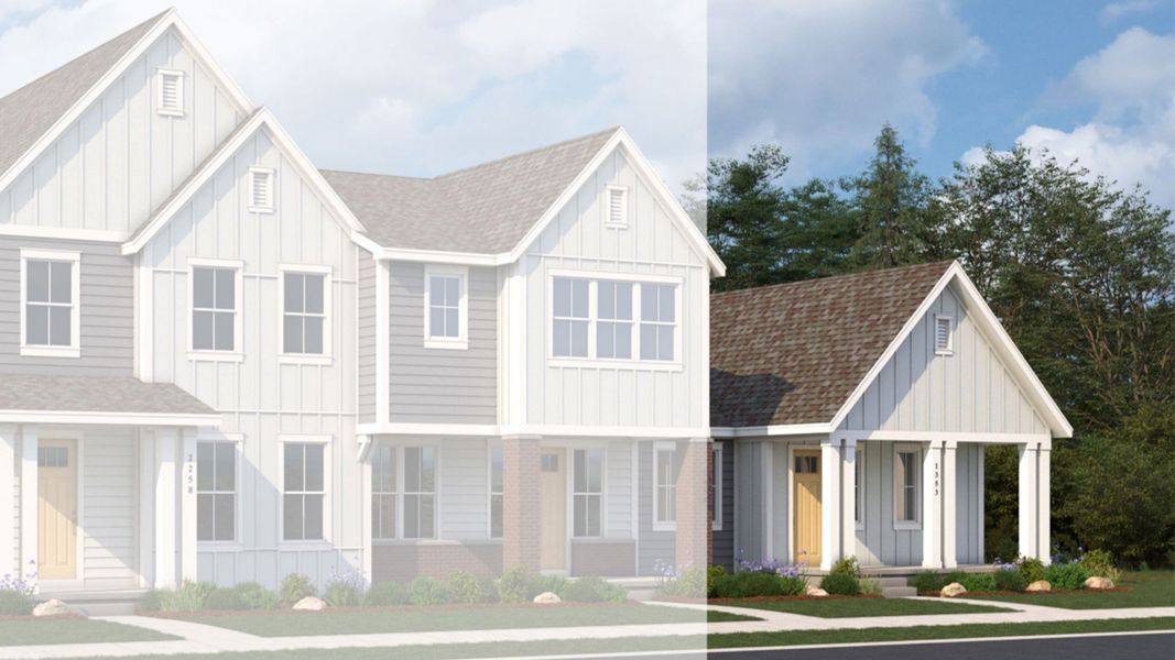 Representative exterior photo of a completed home built from the Boulder 4 by Brightland Homes in Westerly - Townhomes, Erie, CO (Image 5).