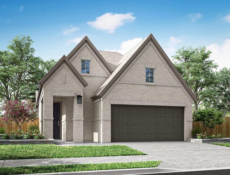 Front exterior of a new home in Trillium, Richmond, TX, highlighting curb appeal (Image 1). Front exterior of a new home in Trillium, Richmond, TX, highlighting curb appeal (Image 1).
