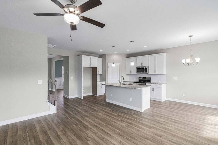 Representative unfurnished interior of a home built from the Pamlico by Caviness & Cates Communities in Bartlett Manor, Youngsville (Image 54).