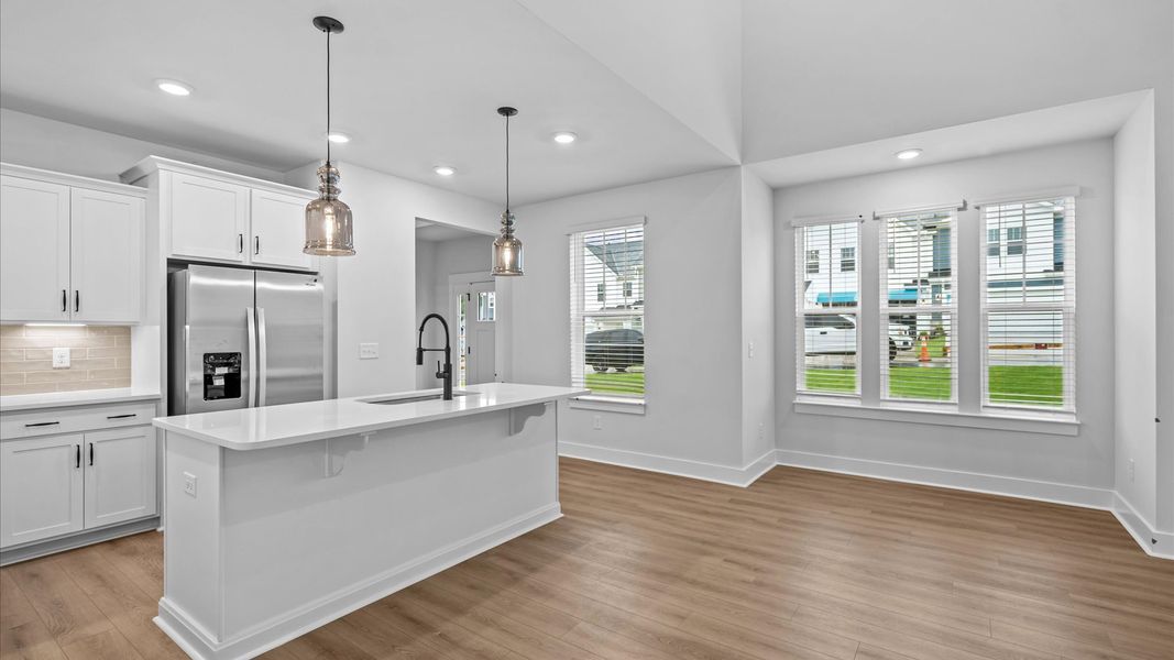 Highly skilled craftsmanship shines in this modern kitchen at Silo Ridge by DRB Homes in Anderson, SC