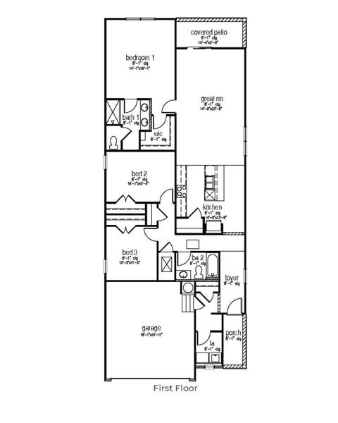 2D floor plan layout of this home in Rice Hope, Port Wentworth, GA (Image 3).