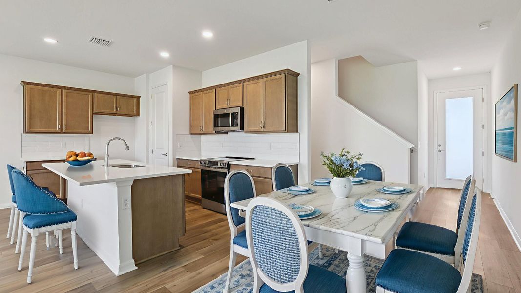 The Virtually Staged Dining Room and Kitchen