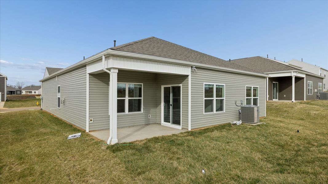 Exterior details and patio area of a home in Millstone Village, Morristown (Image 2).