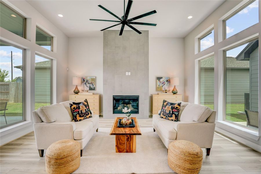 Furnished interior view inside a new home in Fulshear Lakes Gardens, Fulshear (Image 29). Furnished interior view inside a new home in Fulshear Lakes Gardens, Fulshear (Image 29).