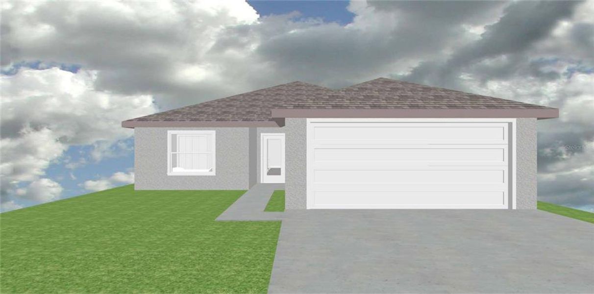 Front exterior of a new home in , Haines City, FL, highlighting curb appeal (Image 1). Front exterior of a new home in , Haines City, FL, highlighting curb appeal (Image 1).