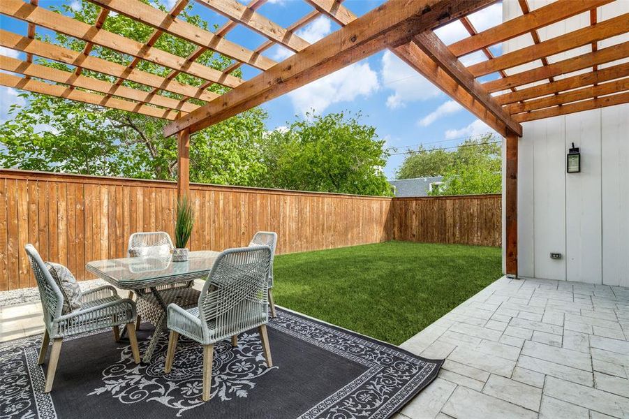 Exterior details and patio area of a home in , Dallas (Image 2). Exterior details and patio area of a home in , Dallas (Image 2).