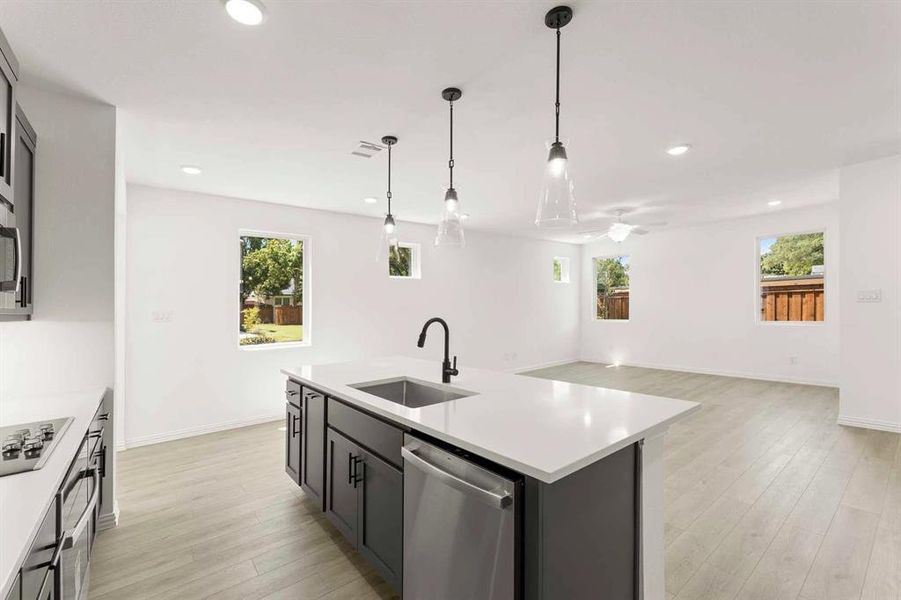 Furnished interior view inside a new home in Sereno Oaks at Buckner Terrace, Dallas (Image 5). Furnished interior view inside a new home in Sereno Oaks at Buckner Terrace, Dallas (Image 5).