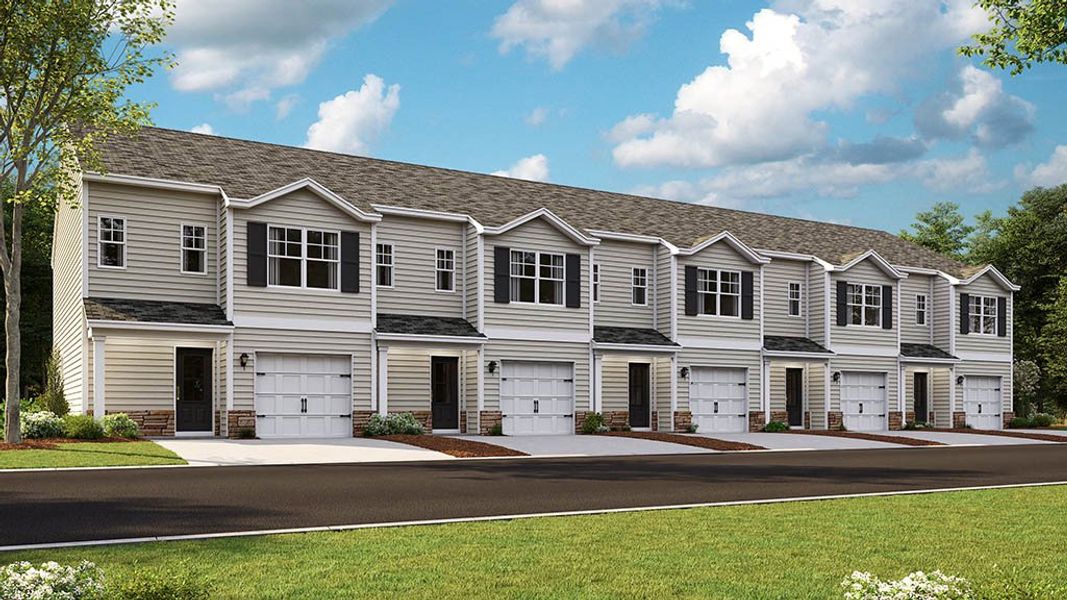 Representative exterior photo of a completed home built from the Altamont Townhome by D.R. Horton in Fieldcrest Acres Townhomes, Blountville, TN (Image 2). Representative exterior photo of a completed home built from the Altamont Townhome by D.R. Horton in Fieldcrest Acres Townhomes, Blountville, TN (Image 2).