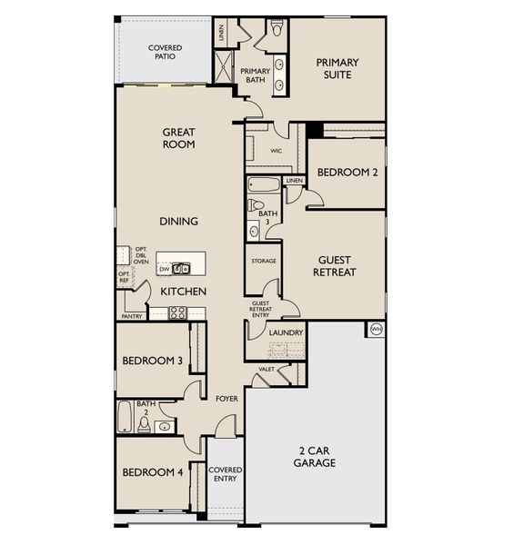 2D floor plan layout of this home in Amarillo Creek, Maricopa, AZ (Image 5).