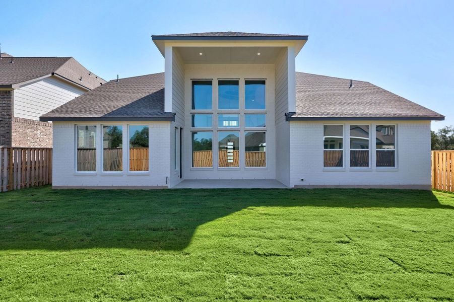 Exterior details and patio area of a home in Parmer Ranch - 60', Georgetown (Image 18).