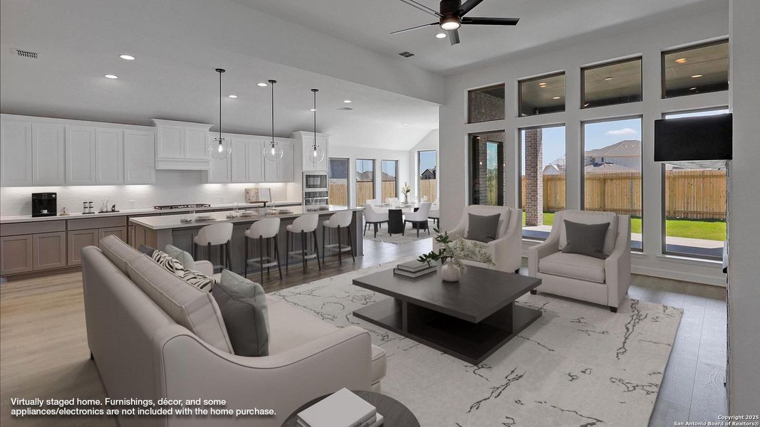 Furnished interior view inside a new home in Haby Hill 60', San Antonio (Image 14). Furnished interior view inside a new home in Haby Hill 60', San Antonio (Image 14).