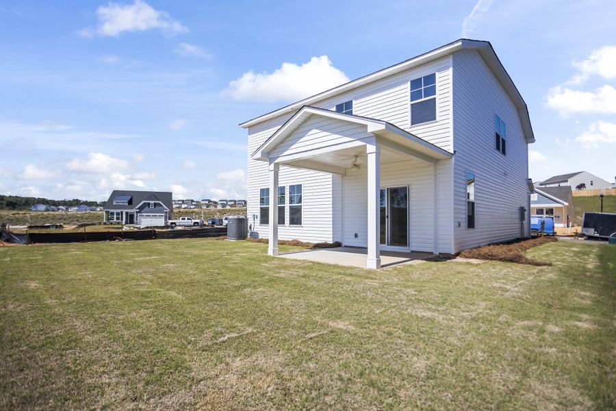 Exterior details and patio area of a home in Providence Station at Trolley Run, Aiken (Image 20).