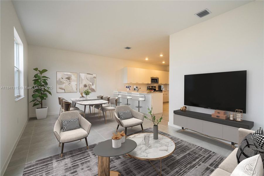 Furnished interior view inside a new home in , Miami (Image 9). Furnished interior view inside a new home in , Miami (Image 9).