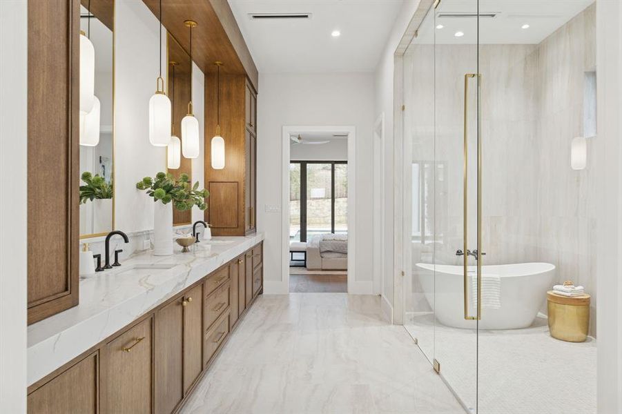 Furnished interior view inside a new home in , Keller (Image 33).