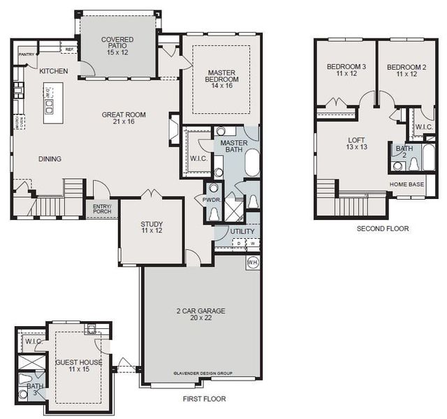 2D floor plan layout for the Polperro by Sitterle Homes in Cibolo Crossing, Universal City, TX (Image 3). 2D floor plan layout for the Polperro by Sitterle Homes in Cibolo Crossing, Universal City, TX (Image 3).
