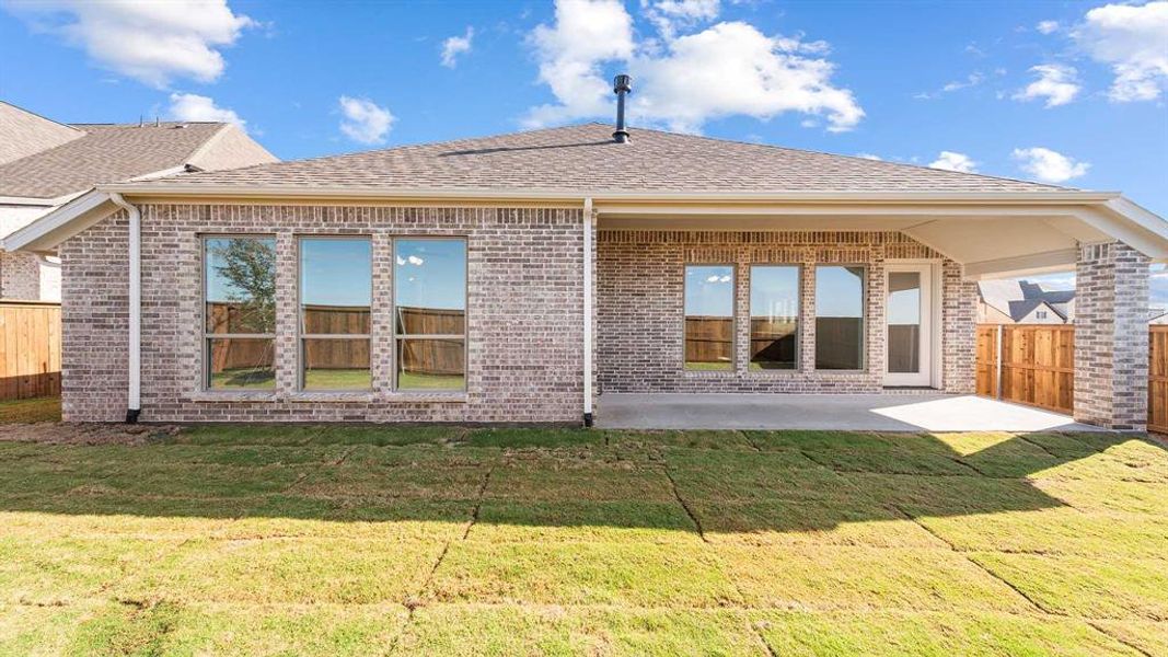 Exterior details and patio area of a home in North Sky 55', Celina (Image 3). Exterior details and patio area of a home in North Sky 55', Celina (Image 3).