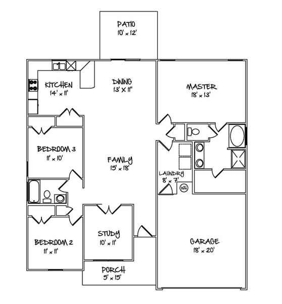 2D floor plan layout of this home in , Edgefield, SC (Image 2).