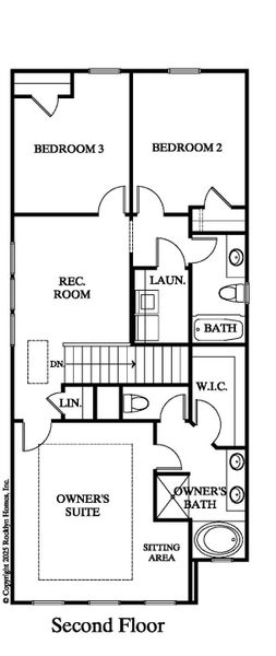 2D floor plan layout for the Redland by Rocklyn Homes in Tribute, Hoschton, GA (Image 4).
