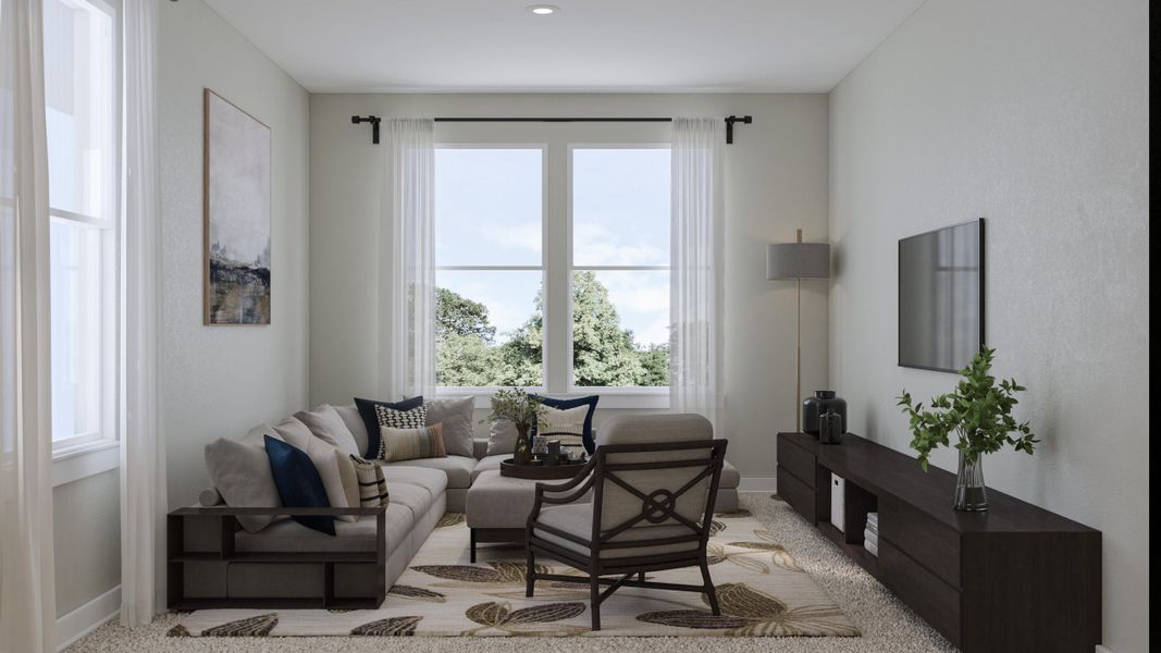 Furnished interior view inside a new home in Ashley Walk Townes, Charleston (Image 4).