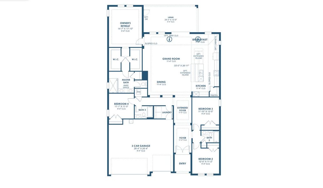 2D floor plan layout for the Bayshore I by Homes by WestBay in Pasadena Ridge, Zephyrhills, FL (Image 3).