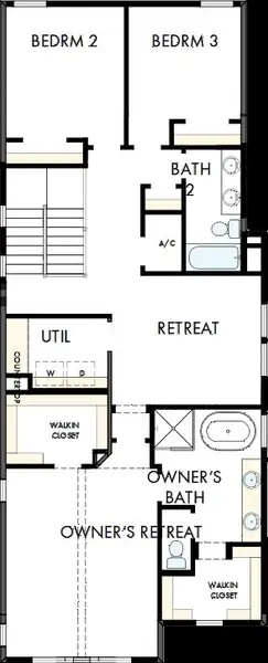 2D floor plan layout of this home in Weslyn Park in Sunbridge 34', St. Cloud, FL (Image 3).