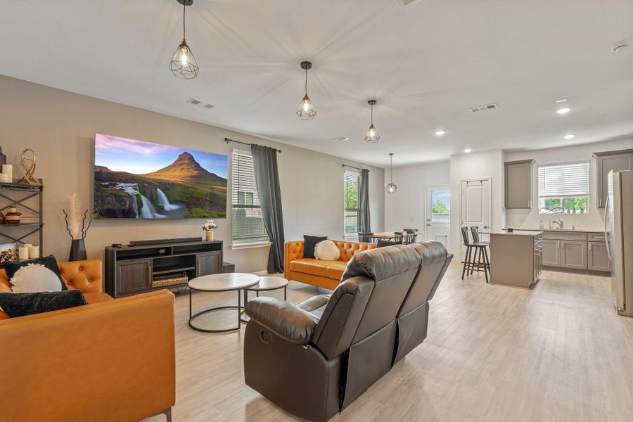 Furnished interior view inside a new home in Myrtle Gardens, Magnolia (Image 13). Furnished interior view inside a new home in Myrtle Gardens, Magnolia (Image 13).