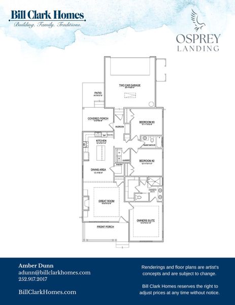 2D floor plan layout of this home in Osprey Landing, Southport, NC (Image 3). 2D floor plan layout of this home in Osprey Landing, Southport, NC (Image 3).