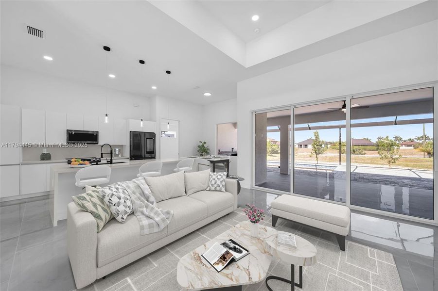 Furnished interior view inside a new home in , Cape Coral (Image 11). Furnished interior view inside a new home in , Cape Coral (Image 11).